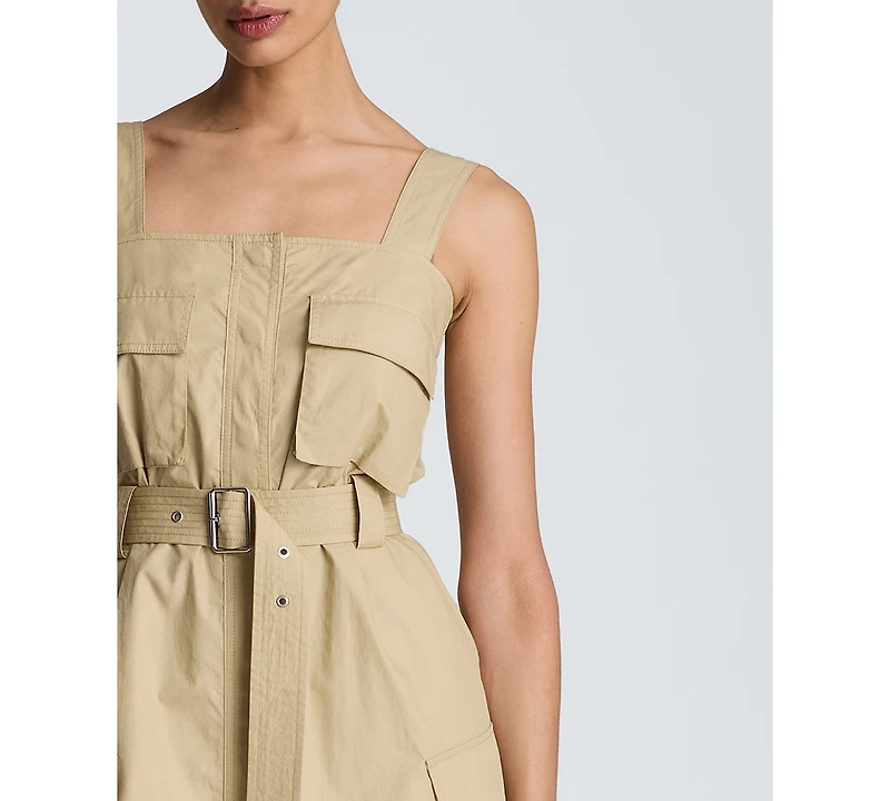 Kenneth Cole Women's Cotton-Blend Cargo Midi Dress