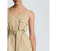 Kenneth Cole Women's Cotton-Blend Cargo Midi Dress