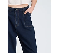 Kenneth Cole Women's High-Rise Barrel Leg Jeans