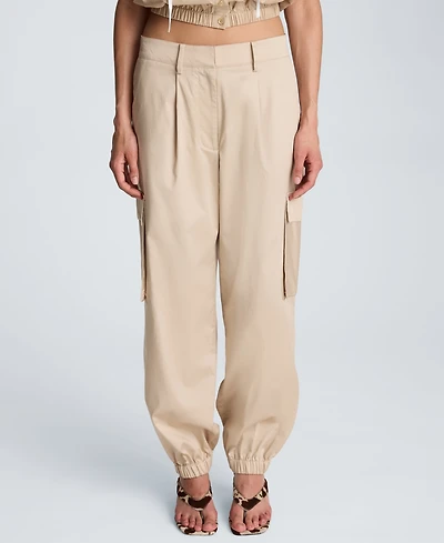 Kenneth Cole Women's Cotton-Blend Front Pleat Jogger Pants