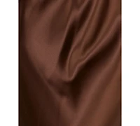 Emerald Sundae Juniors' V-Neck A-Line Satin Midi Dress