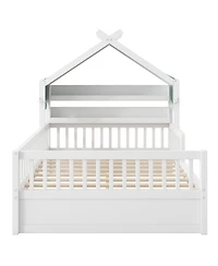 Streamdale Furniture Full Size Wooden House Bed with Storage Headboard Shelf
