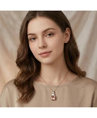 Genevive 18K Rose Gold Plated Cubic Zirconia Pendant Necklace
