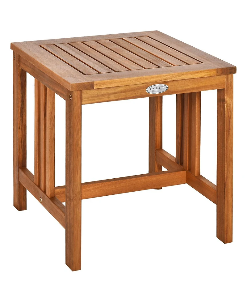 Gymax 3 Pieces Acacia Wood Rocking Bistro Set w/ Coffee Table and Cushions for Lawn