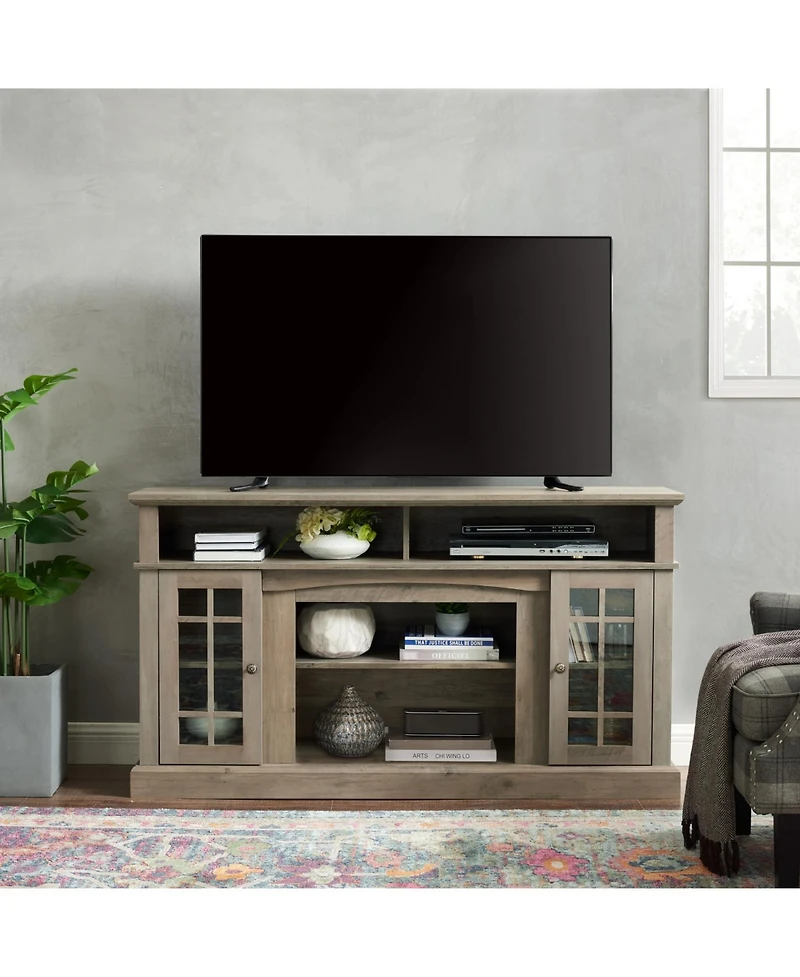Rainsken Retro Tv Stand with Storage, for Tvs up to 65'', TV Stand for Media, with Shelf, for Living Room Bedroom