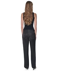 Dkny Women's Straight-Leg Top Stitch Pants