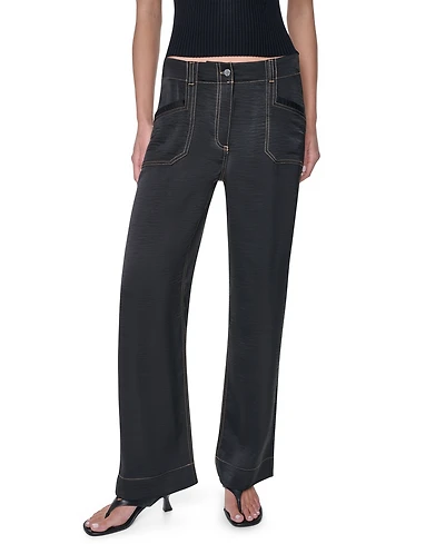 Dkny Women's Straight-Leg Top Stitch Pants