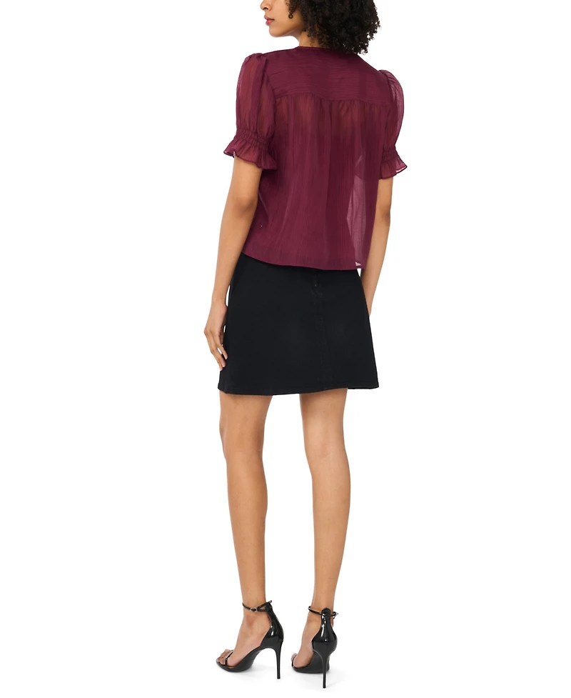 Vince Camuto Women's Pintuck Short-Sleeve Top