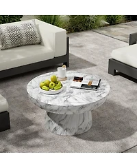 Streamdale Furniture Faux Marble Coffee Table for Both Indoor and Outdoor Use
