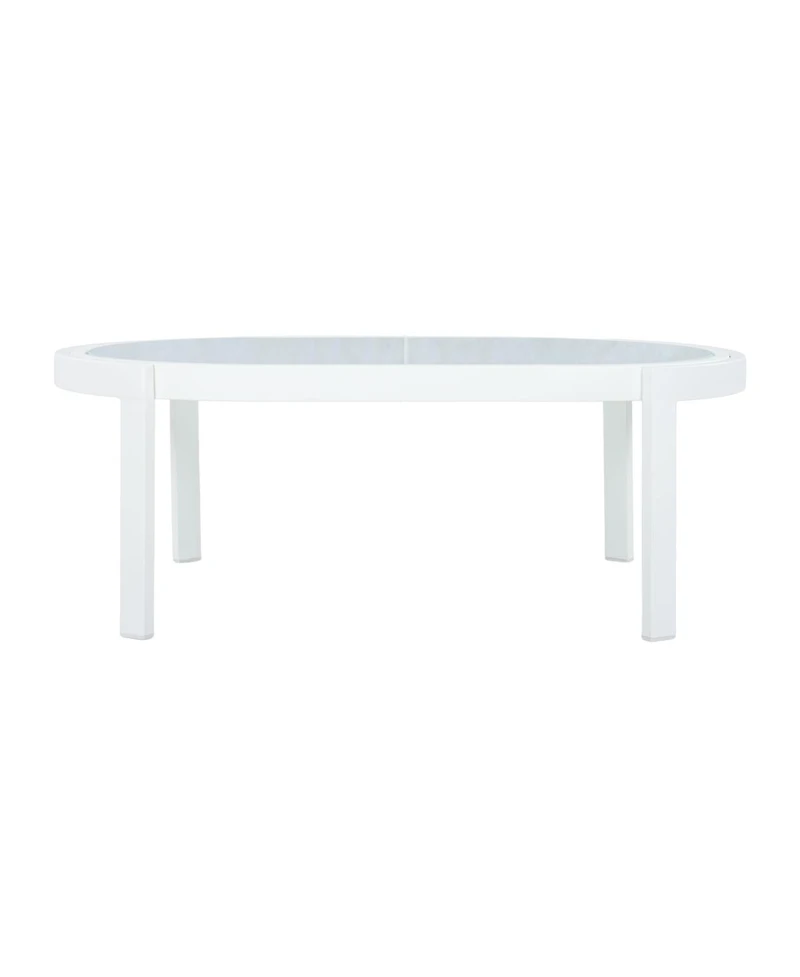 Streamdale Furniture Modern Oval Outdoor Coffee Table with Tempered Glass Top
