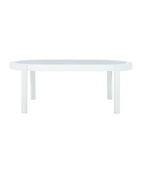 Streamdale Furniture Modern Oval Outdoor Coffee Table with Tempered Glass Top