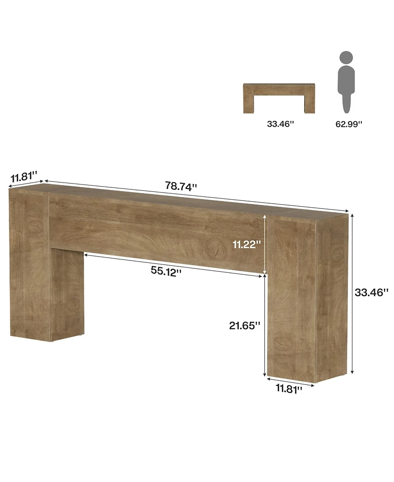 Tribesigns 79-Inch Console Table, Extra Long Entryway Table, Thick Tabletop, Farmhouse Style, Narrow Sofa Console Table