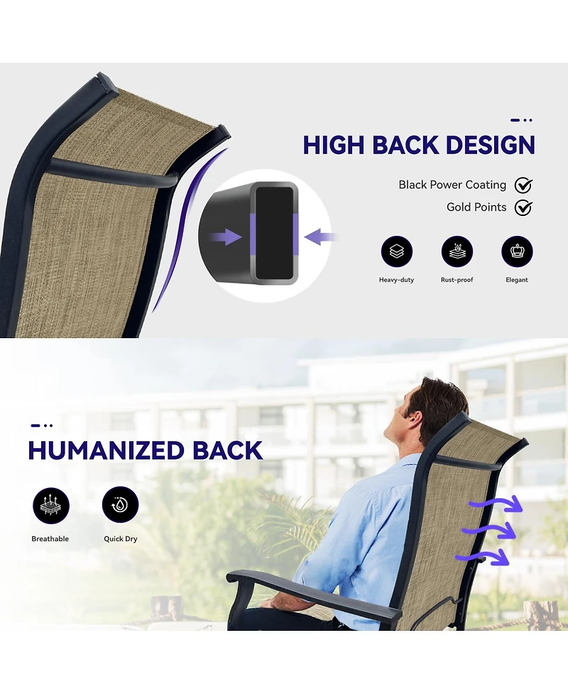 Streamdale Furniture 2-Piece Outdoor Swivel Textilene Patio Dining Chairs