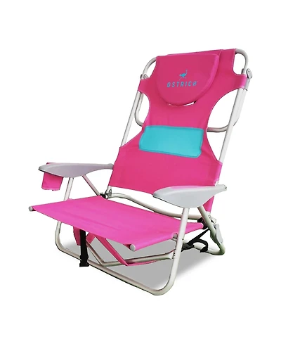 Ostrich Ladies Comfort Backpacker, Outdoor Beach Pool Reclining Chair, Pink