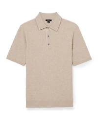 Reiss Men's Era Textured-Knit Half-Button Polo Shirt