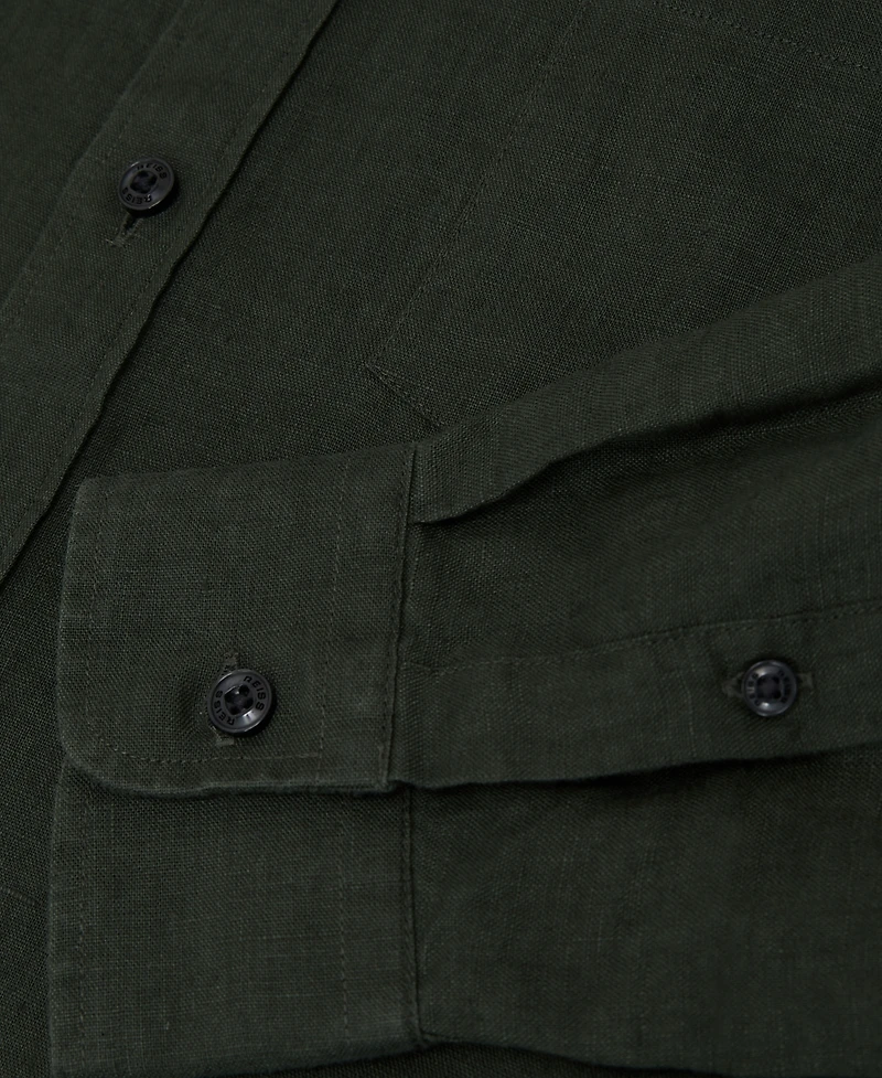 Reiss Men's Queens Linen Regular-Fit Button-Down Shirt