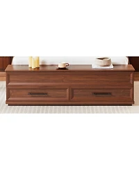 Streamdale Furniture Queen Bed with 3D Geometric Headboard, Storage Bench and 4 Drawers
