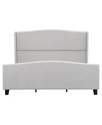 Streamdale Furniture King Size Upholstered Bed Frame With High Headboard And Footboard