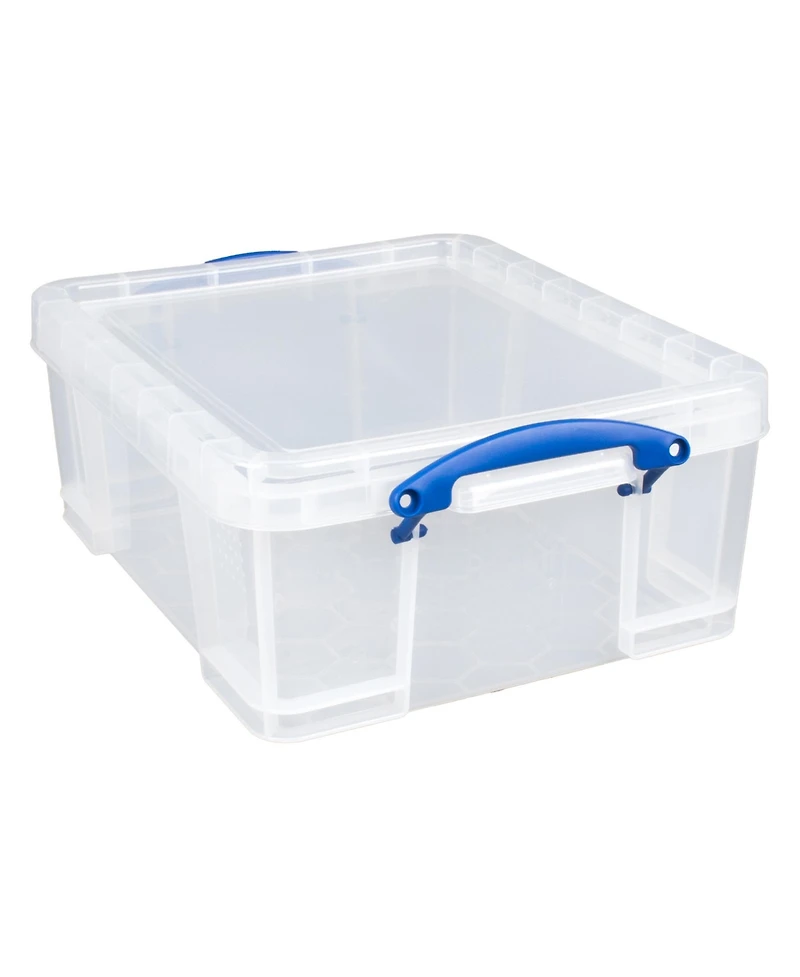 Really Useful Box 17L Plastic Storage Container w/Snap Lid & Clip Lock Handles
