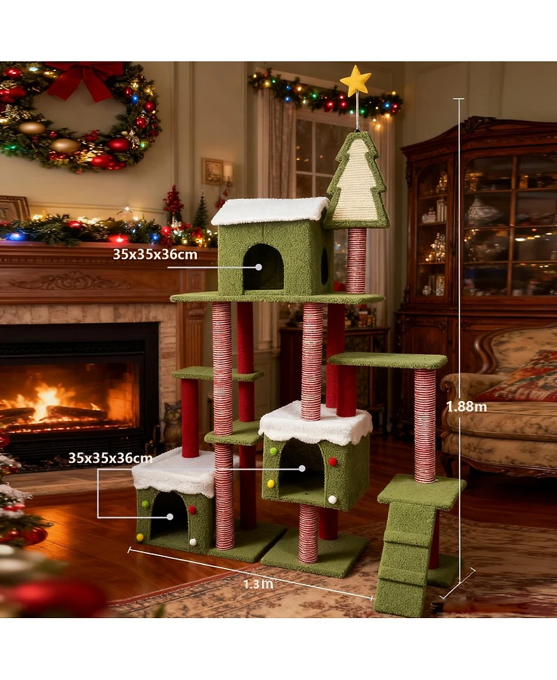 Streamdale Furniture Wide Christmas Cat Tree Tower For Indoor Cats