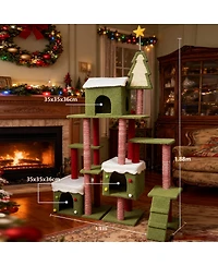 Streamdale Furniture Wide Christmas Cat Tree Tower For Indoor Cats