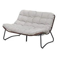 Streamdale Furniture All-Weather Wicker Patio Loveseat with Thick Cushions