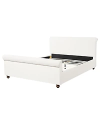 Streamdale Furniture Queen Size Upholstered Linen Bed Frame with Thick Headboard