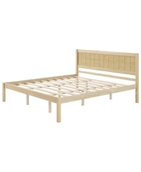 Streamdale Furniture King Wood Platform Bed Frame with Headboard, No Box Spring Needed