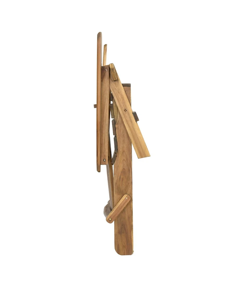 Streamdale Furniture Folding Wooden Adirondack Chair - Teak Finish Outdoor Patio Lounge Furniture