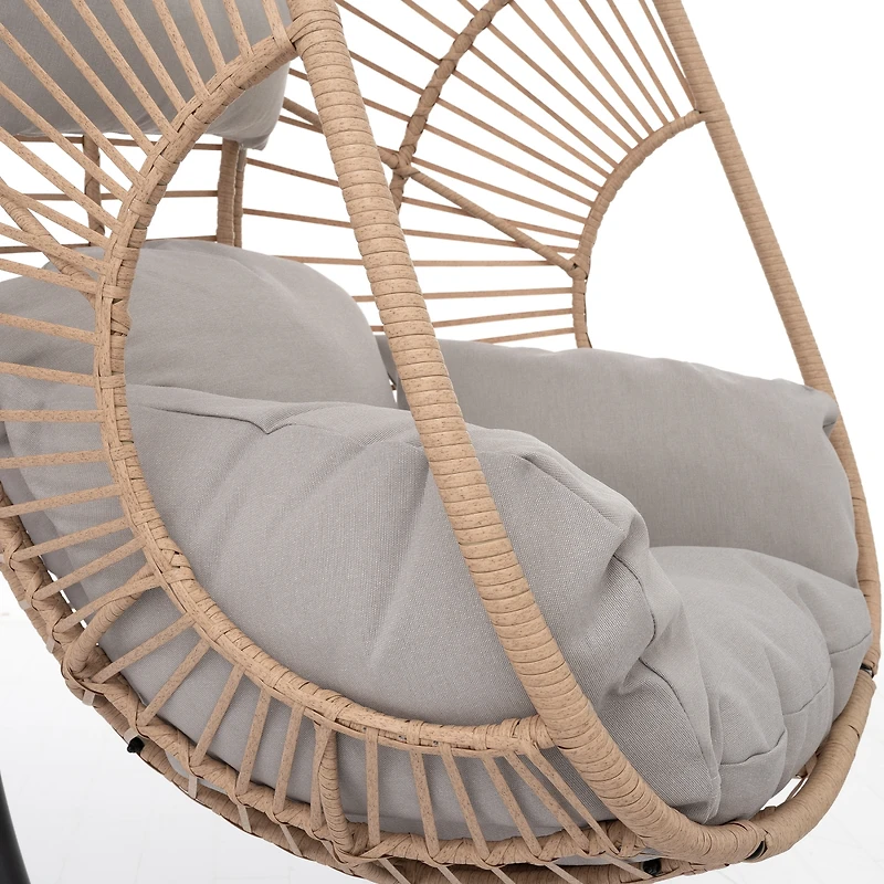 Streamdale Furniture Outdoor Wicker Swing Egg Chair Natural Color-Seat Part Only