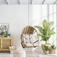 Streamdale Furniture Wicker Hanging Basket Chair with 8' Chain