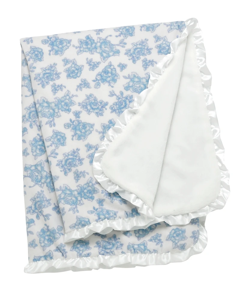 Little Me Baby Cozy Blue Floral Blanket