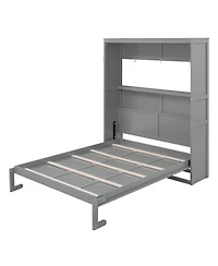 Streamdale Furniture Queen Size Murphy Bed Wall Bed With Shelves