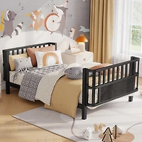 Streamdale Furniture Twin Size Metal Platform Bed with Rails