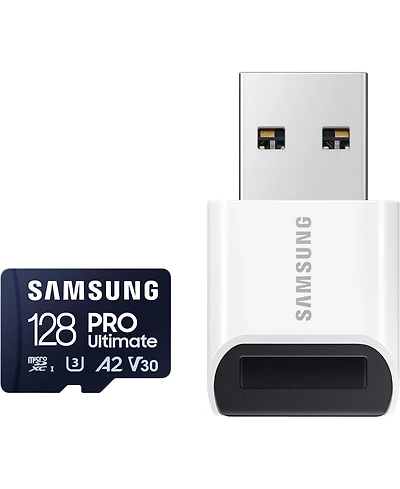 Samsung Pro Ultimate microSD Memory Card+ Usb 3.0 Reader, 128GB microSDXC