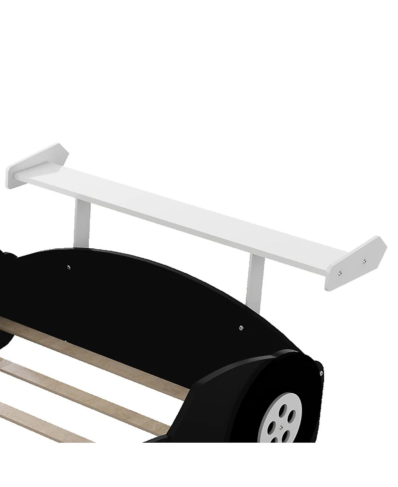 Streamdale Furniture Full Size Race Car-Shaped Platform Bed with Wheels