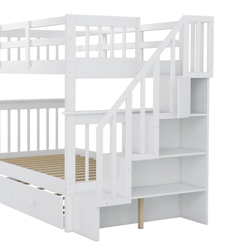 Streamdale Furniture Twin-Over-Twin Stairway Bunk Bed with Trundle