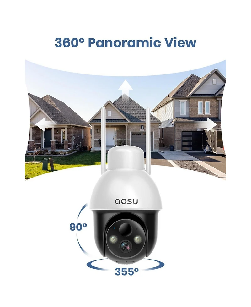 Aosu C9L Outdoor 2k/3mp Battery Powered Wifi Camera