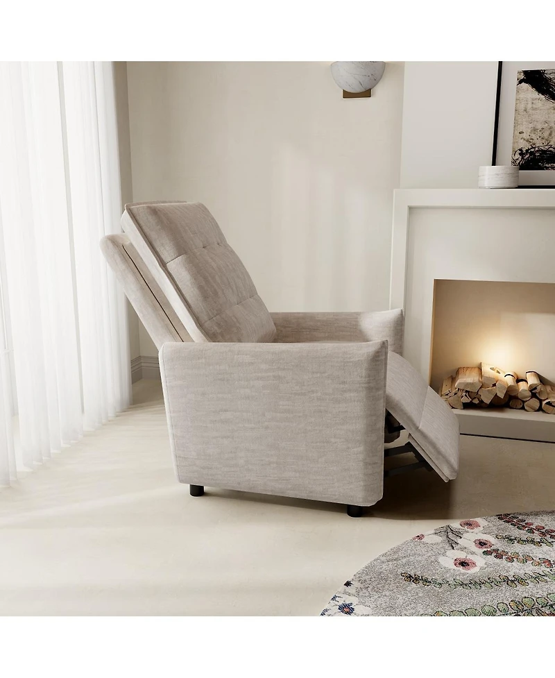 Streamdale Furniture Chenille Fabric Manual Push Back Recliner Chair