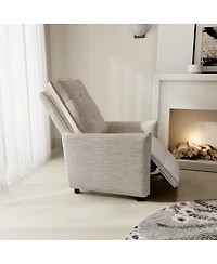 Streamdale Furniture Chenille Fabric Manual Push Back Recliner Chair