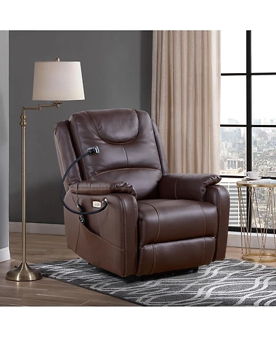 Streamdale Furniture Zero Gravity Power Recliner with Massage, Heat, Usb, and Phone Holder