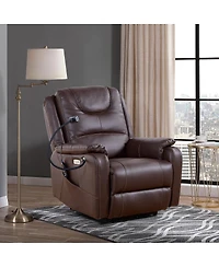 Streamdale Furniture Zero Gravity Power Recliner with Massage, Heat, Usb, and Phone Holder