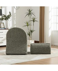 Streamdale Furniture Modern Upholstered Armless Chair with Storage Ottoman