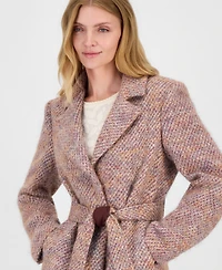 CeCe Women's Single-Breasted Multi-Sequin Wrap Coat
