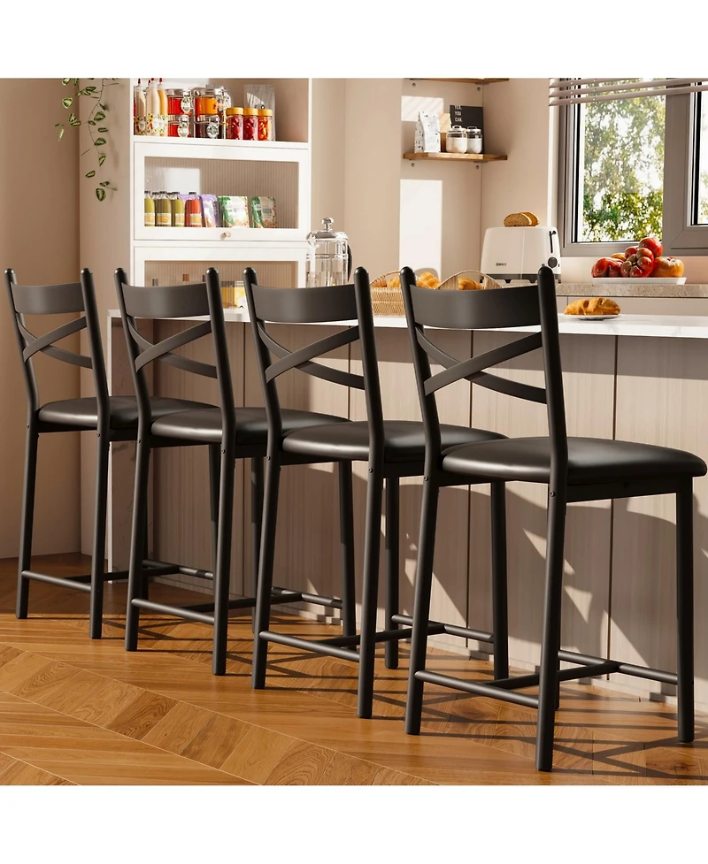 homfan Set of 4 Counter Height Bar Stools