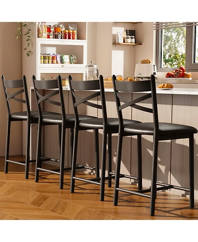 homfan Set of 4 Counter Height Bar Stools