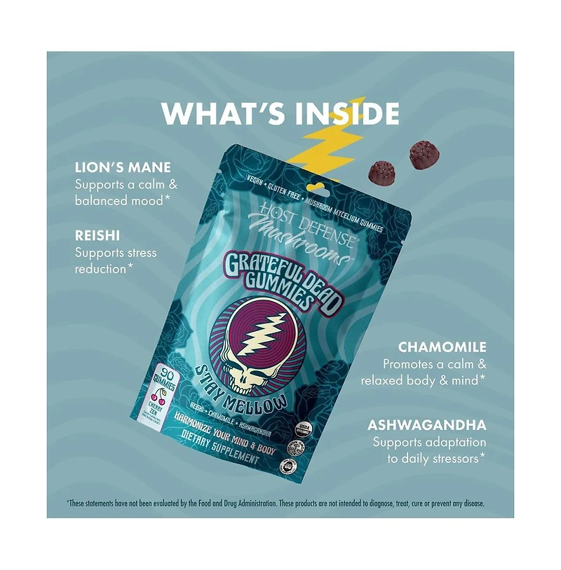 Host Defense Mushrooms Grateful Gummies Stay Mellow