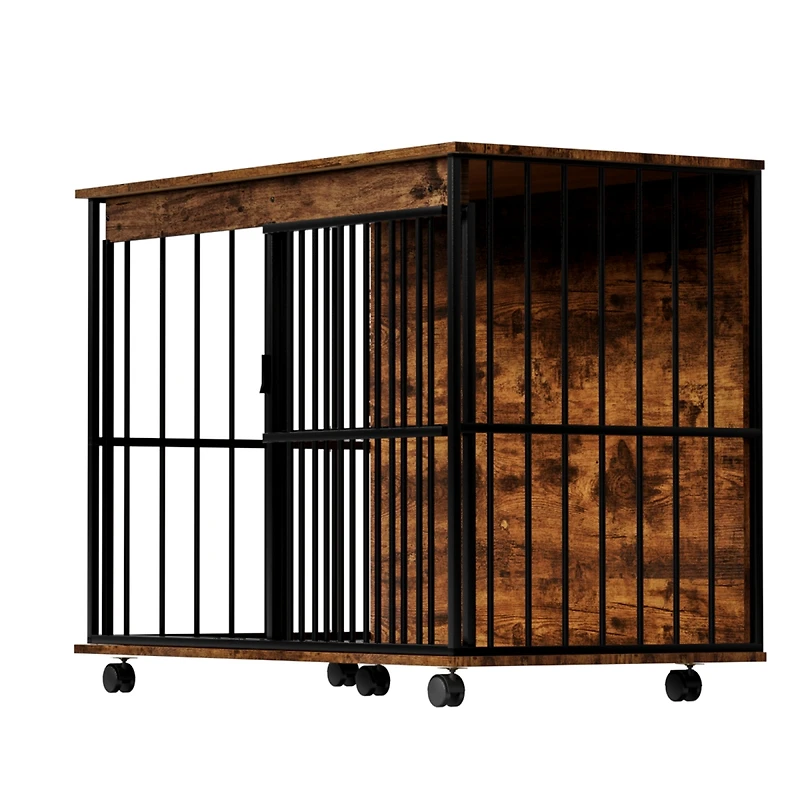 Streamdale Furniture Large Wooden Dog Crate Furniture with Tray for Medium to Large Dogs