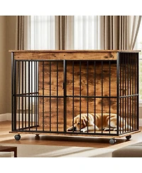Streamdale Furniture Large Wooden Dog Crate Furniture with Tray for Medium to Large Dogs