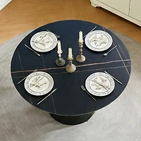 Streamdale Furniture 42-Inch Modern Round Dining Table for 4-6 People